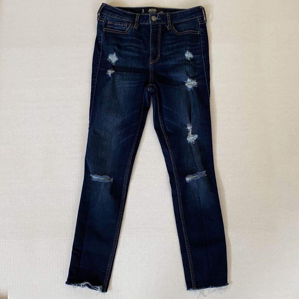 High Rise Hollister Super Skinny Distressed Denim